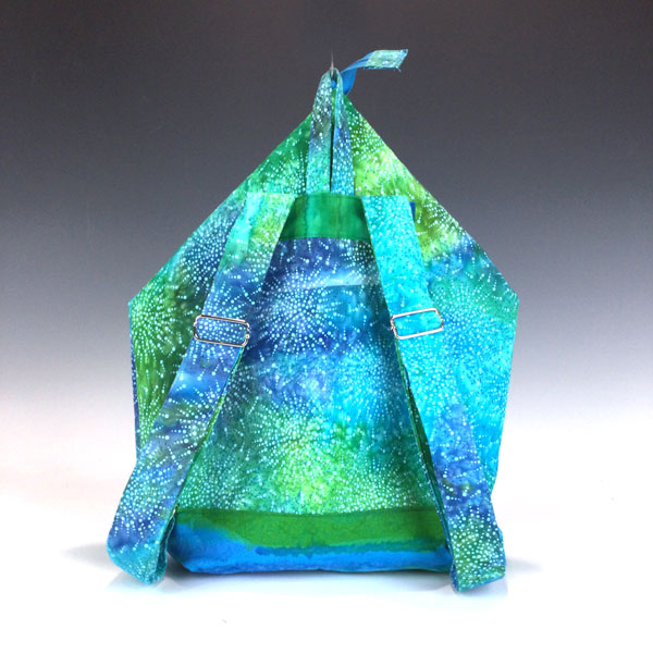 Green/Blue Batik Rucksack Backpack - Dianne Wood - Image 3